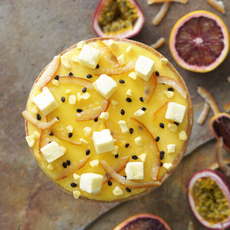 パッションフルーツとブラッドオレンジのタルト パッションフルーツとブラッドオレンジのタルト